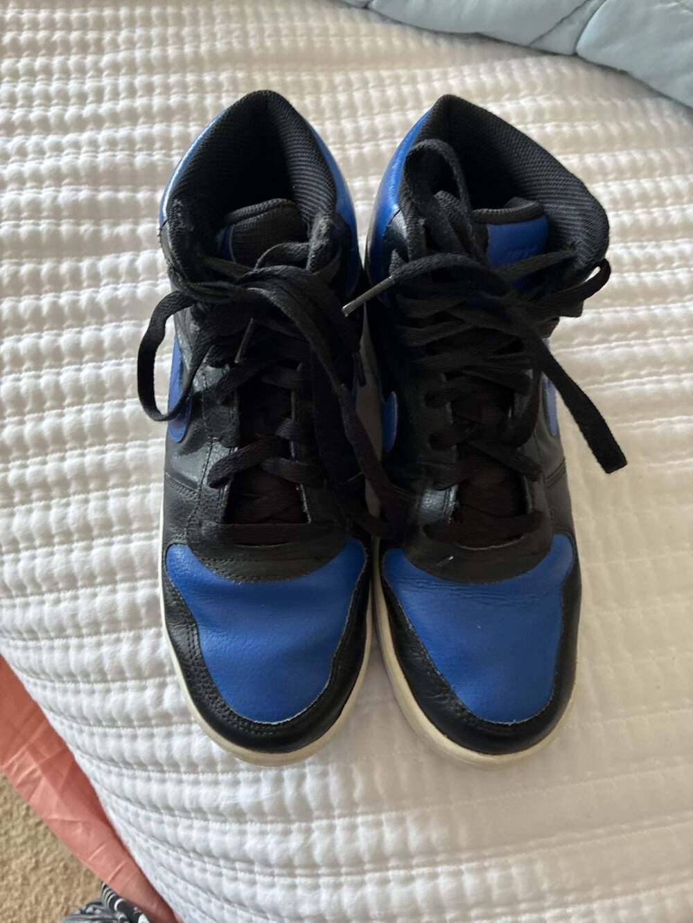 Nike Ebernon Mid AQ1773-001 Men's Black and Blue Retro Basketball Shoes Size 8.5